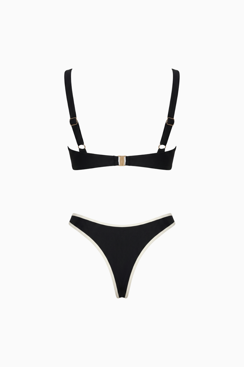 Black & White Retro Balconette Bikini